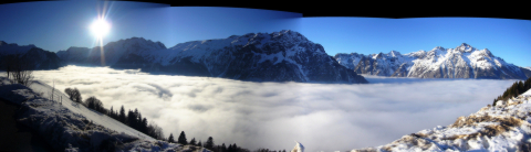 L'alpe d'Huez: Mer de nuages.